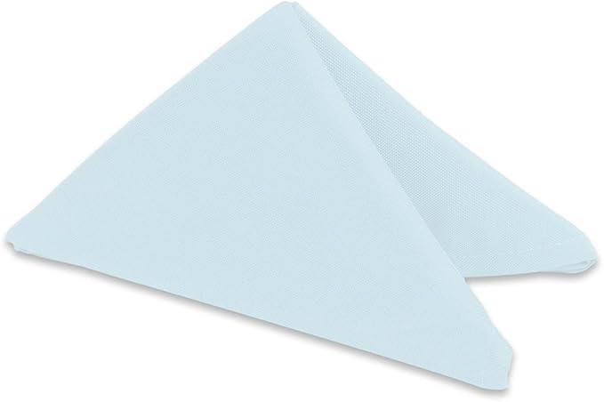 Polyester Cloth Napkins - Washable Soft Table Linens - Durable & Elegant for Dining, Restaurants, Weddings, Events, Rentals, Banquets, & Parties - Premium Quality Set of 250, Light Blue, 17"x17"
