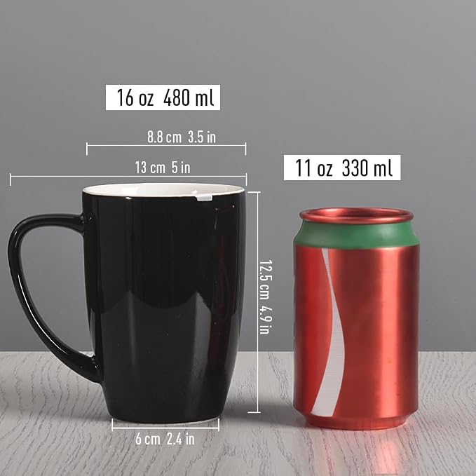 homEdge Porcelain Mug Set, 16 Ounces Cup - Image 6