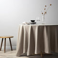 EVERLY 100% Pure Linen Round Tablecloths 60Inches for Dining,Buffet Parties,Picnic,Events,Weddings and Restaurants,Decorative Halloween,Thanksgiving Machine Washable Tablecloths-Natural Linen