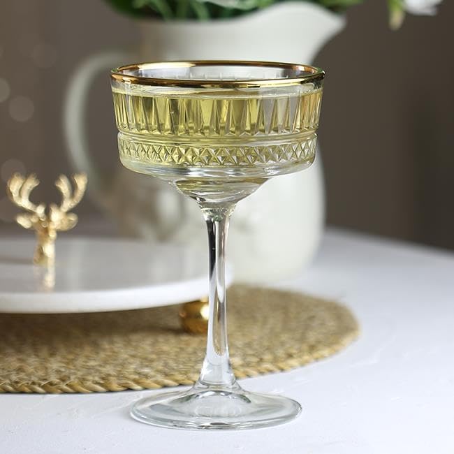 Pasabahce Vintage Golden Touch Coupe Glasses Set Of 4 - Image 2