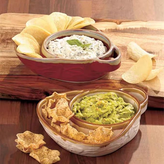 Soup and Side Bowl Plate Ceramic, Chip and Dip Divided Bowls, Anti-Soggy Cereal Bowl Bread Dipping Bowls Plates for Salad Breakfast, and Sandwich Ideal for Home and Restaurant (yellow+apricot)
