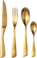 24 Piece Gold Silverware Set for 6,Modern Unique 18/10 Stainless Steel Flatware Cutlery Set, Eating Tableware Set,Vintage Luxury Style Cutlery Set for Home Restaurant Wedding Party