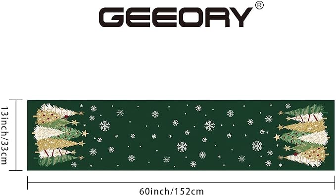 Christmas Table Runner 13x60 Inch, Xmas Trees Snowflakes Holiday Decorative - Image 6