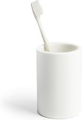 White Resin Bathroom Tumbler Cup by JoLavie