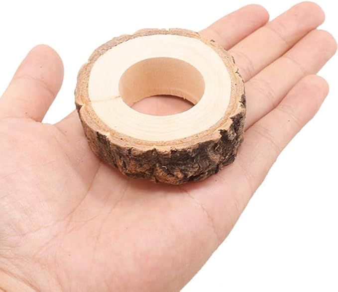 20PCS Rustic Wooden Napkin Rings,Handmade Creative Napkin Round Holder for Dinner Table & Wedding Party Decoration Napkin Rings (20)