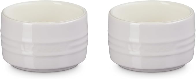 Le Creuset Stoneware Round Ramekin Straight Wall Set of 2, 7 oz. Each, Shallot