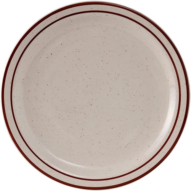 Tuxton China TBS-007 Plate, 7-1/4" Diameter, Round, Narrow Rim, Microwave and Dishwasher Safe, Oven Proof, Fully Vitrified, Ceramic, Bahamas, Pack of 36