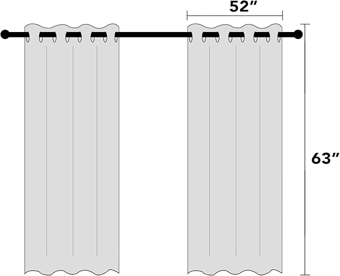 PrinceDeco 100% Blackout Curtains for Bedroom Linen Blackout Curtains 63 Inches Length Thermal Insulated Textured Drapes for Living Room 2 Panels Set,52" W x 63" L,Natural