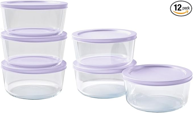 12-Piece Glass Food Storage Containers Set | 4-Cup, Leakproof | Microwave by DuraLiving