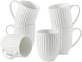 HASENSE Ceramic Coffee Mugs Set of 6, 16 Oz Large Ribbed Coffee Cups by Hasense