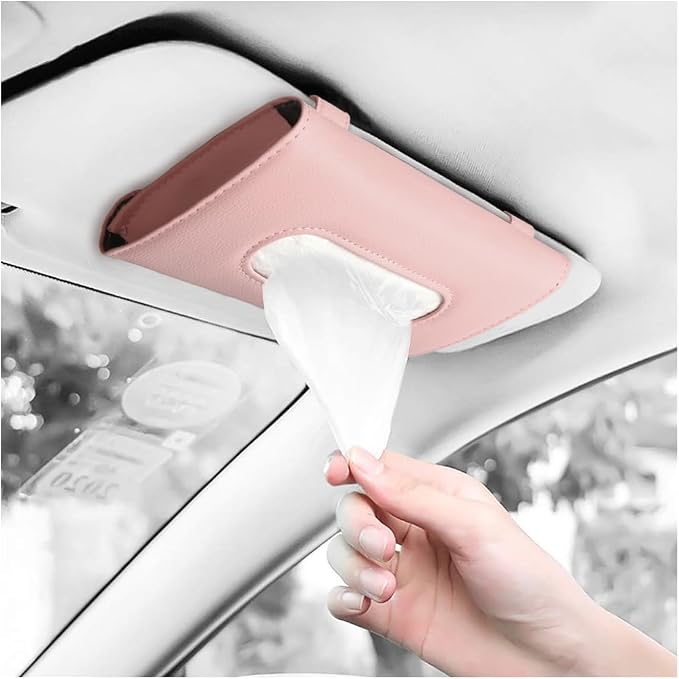 Carstuus Pink Sun Visor Car Tissue Holder, Cute Car Accessories - Image 7