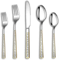 40-Piece Embossed Gold Silverware Set, 18/0 Stainless Steel Flatware Fancy by Unknown
