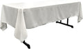 LA Linen Polyester Poplin Washable Rectangular Tablecloth, Stain and Wrinkle Resistant Table Cover 60x102, Fabric Table Cloth for Dinning, Kitchen, Party, Holiday 60 by 102-Inch, White