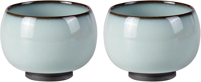 KAMMAK Japanese Tea Cups, 4 Oz Small Handmade Ceramic Teacups, Loose Leaf and by KAMMAK