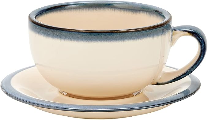 Coffeezone Vintage Design 12 oz Ceramic Latte Art Cappuccino Barista Cup by Coffeezone