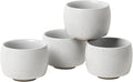 Rural Style Small Ceramic Espresso Cups Set of 4 Coffee Mugs 5oz White | Tea by NCQIXIAO