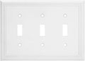 Henne Bery Sunken Pearls Heavy Duty Decorative Wall Plate Switch Plate Outlet Cover (Triple Toggle, White)