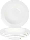 Pasta bowl rim Plate Set of 4, 9.8 inch Ceramic Rimmed Pasta Plates, by Dingdaer