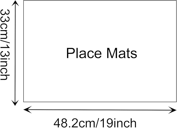 Place Mats Set of 8 – Rectangle Rectangular Waterproof Fabric Polyester Cloth Washable Wipeable Heat Resistant Placemats for Kitchen Dining Dinner Table Indoor 13 x 19 Inch Turquoise