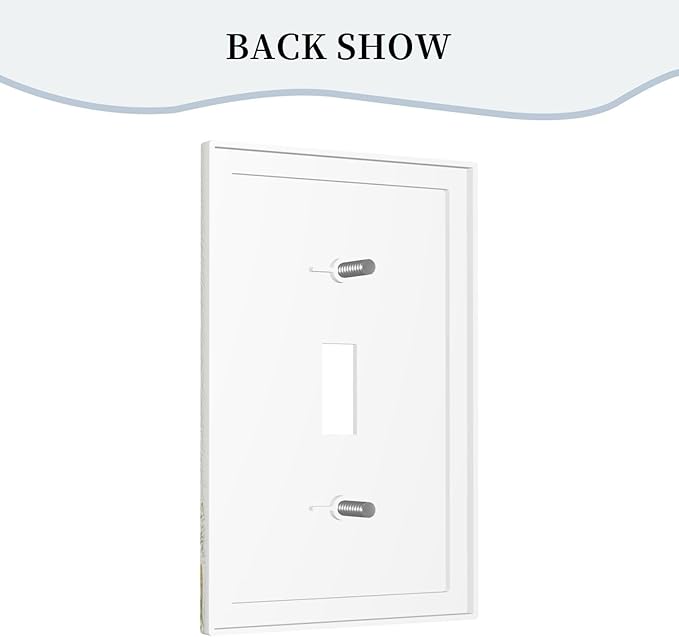 Decorative Light Switch Cover Wildflower Botanical Plant Herbs Flower 1 Gang Wall Plate Cover Single Toggle Outlet Covers Switchplate Electrical Faceplate for Bathroom Livingroom Decor（2 Pack）