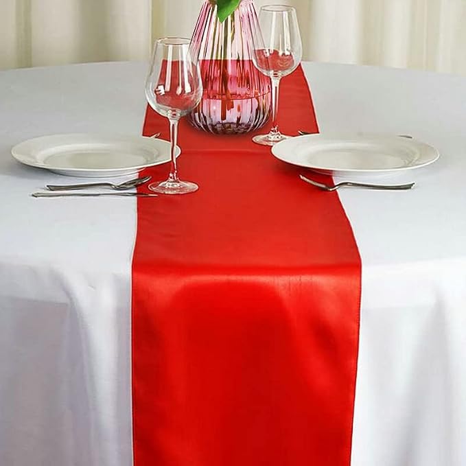 2 Pack Red Table Runners, 12x108 Inches | Silk and Smooth Fabric, - Image 2