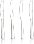 Butter Knife, Dinner Knife, Stainless Steel 4 Pieces Set knives, Square Handle by HISSF