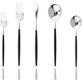JASHII Black Silver Silverware Set, 20-Piece Stainless Steel Satin Finish by JASHII