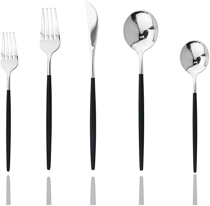 JASHII 30-Piece Stainless Steel Satin Finish Flatware Set, Mirror Polished by JASHII