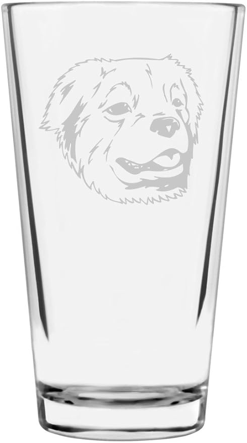Great Pyrenees Pyrenean Mountain Custom Personalized Dog Themed Etched All Purpose 16oz Pint Glass