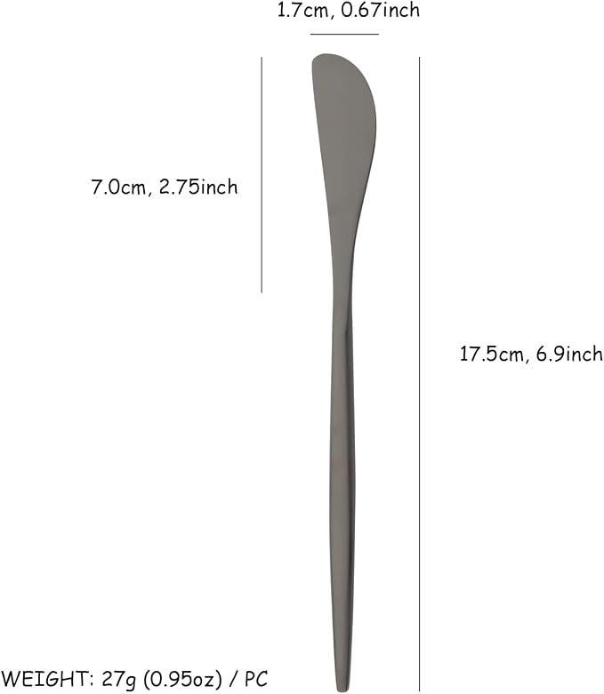 10 Pack Black Cheese Spreader Knife, Uniturcky Stainless Steel Butter Spreader - Image 6