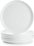 White Salad Plates Set of 6, Porcelain Dessert Plates 8 inch, Modern Kitchen by WishDeco