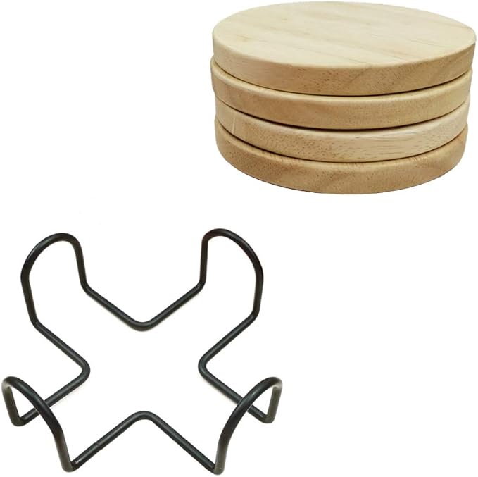 Personalized Wooden Coasters, Custom Engraved Monogram Coasters, Great Gifts for Relatives, Friends or Yourself (Set of 4)