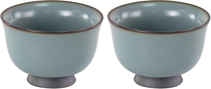 KAMMAK Japanese Tea Cups, 4 Oz Small Handmade Ceramic Teacups, Loose Leaf and by KAMMAK