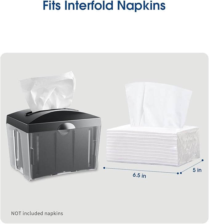 Tabletop Napkin Dispenser Black 8"x6.1"x6.5" | ABS, - Image 2