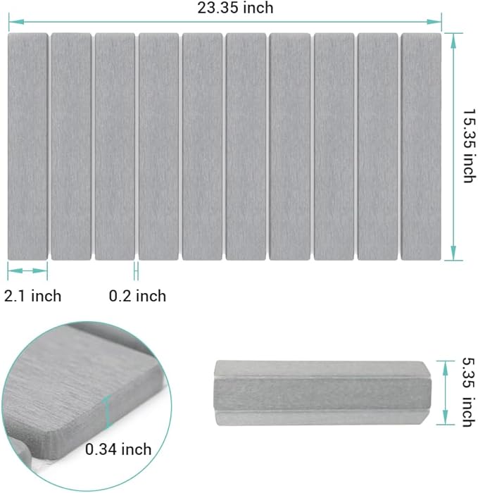 Large Stone Dish Drying Mat - Eco-friendly, Instant Drying, Diatomaceous Earth Mat, Foldable & Super Absorbent, 24"x16", Gray