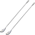 Bar Spoon Cocktail Mixing Stirrers, 12” Long Handle, Long Drink Spoons by Briout