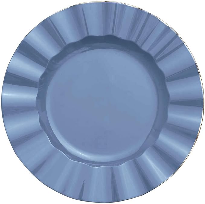 Efavormart 9" Salad Plates – Set of 10 Plastic Ocean Blue Round Disposable - Image 7