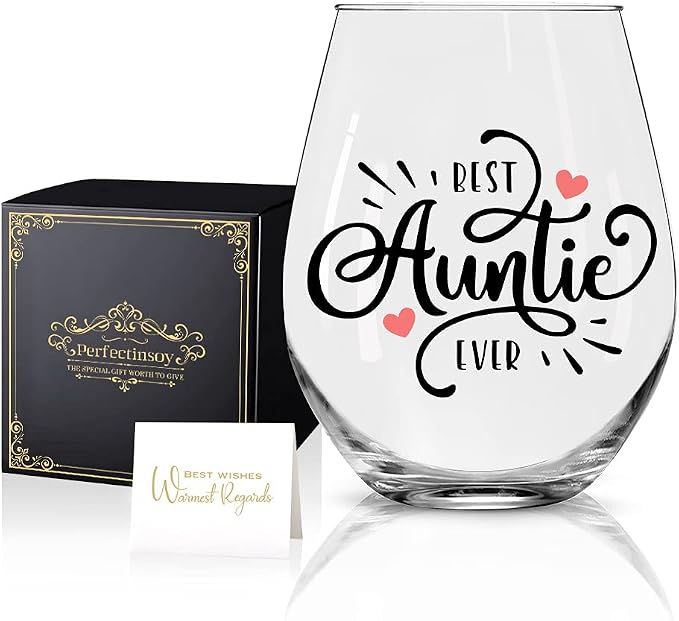 Perfectinsoy Best Aunt Ever Wine Glass by Perfectinsoy