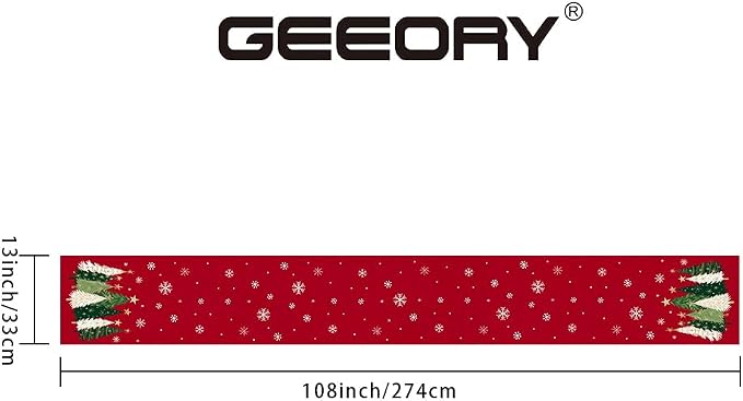 Christmas Table Runner 13x108 Inch, Xmas Trees Snowflakes Holiday Decorative - Image 6