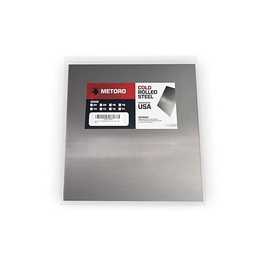 Metoro 16-Gauge 12" x 12" Mild CRS Steel Sheet - Formable, Weldable, Magnetic, Smooth Surface - Industrial-Grade Metal Plate for DIY Projects, Fabrication, and More. (1, .060 x 12 x 12)