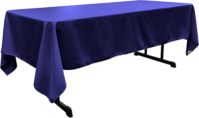 LA Linen Polyester Poplin Washable Rectangular Tablecloth, Stain and Wrinkle Resistant Table Cover 60x108, Fabric Table Cloth for Dinning, Kitchen, Party, Holiday 60 by 108-Inch, Royal Blue