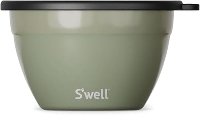 S'well Stainless Steel Salad Bowl Kit 64oz, Mountain Sage, Comes by Swell