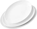 Serving Platters Set of 3 – 15.5/14/12 Inch Oval White Serving Platters, Large Porcelain Serving Platter Set for Party, Appetizers, Charcuterie, Sushi & Dessert, Microwave & Dishwasher Safe