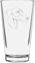 Rampur Greyhound Custom Personalized Dog Themed Etched All Purpose 16oz Pint Glass