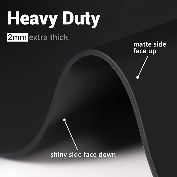 Ewen 31.6"x23.5" Large Silicone Kitchen Counter Mat, 2mm Thick Heat Resistant Silicone Countertop Protector Mat Cover for Baking Air Fryer Toaster Oven Microwave Coffee Maker Cutting Board Drill Black