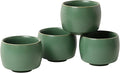 Rural Style Small Ceramic Espresso Cups Set of 4 Coffee Mugs 5oz Green | Tea by NCQIXIAO