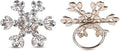 Lightnpro Snowflake Design Plastic Stone Beaded Napkin Rings Set of 6 - Beautiful Fancy Elegant Winter Table Decor for Christmas, Weddings, and Holiday Dinners - Silver