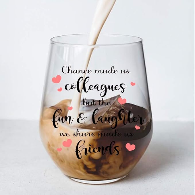 Perfectinsoy Chance Made Us Colleagues Wine Glass - Image 3