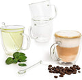 Moss & Stone Set of 4 Double Wall Glass Cup Clear Mug, Double Walled Coffee by Mossstone