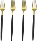 Black Gold Flatware, Royal 4 Piece Matte Black Handle 18/10 Stainless Steel by Unknown